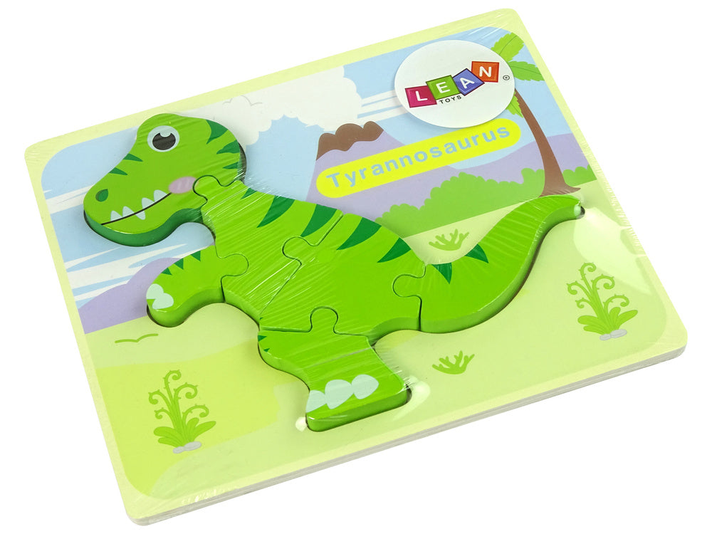 Puzzle madeira dinossauro isanosaurus verde