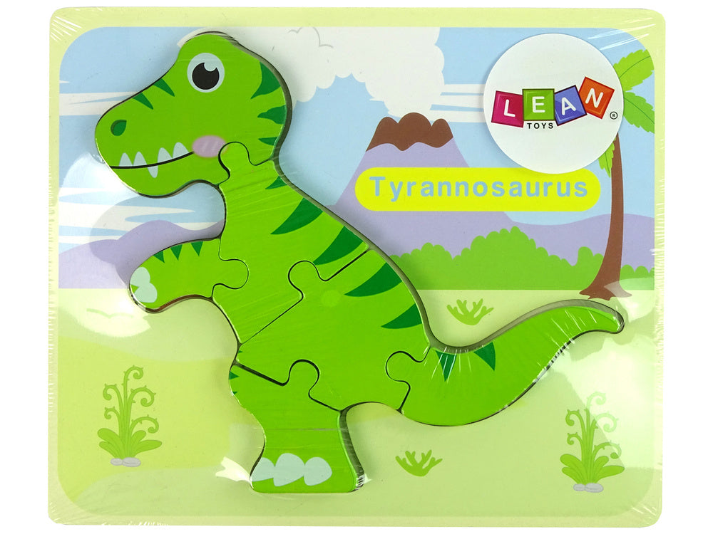 Puzzle madeira dinossauro isanosaurus verde
