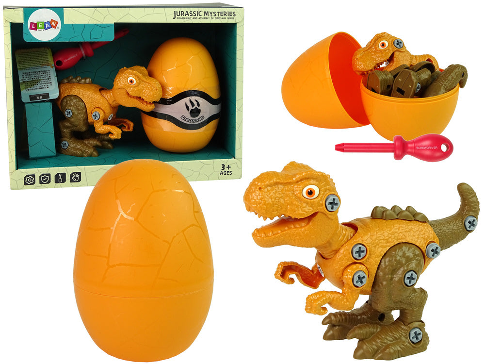 Dinossauro Tiranossauro com ovo DIY aparafusadora laranja