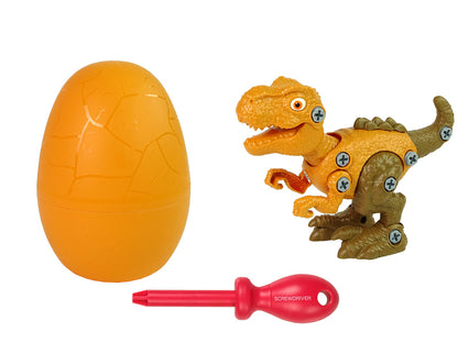 Dinossauro Tiranossauro com ovo DIY aparafusadora laranja