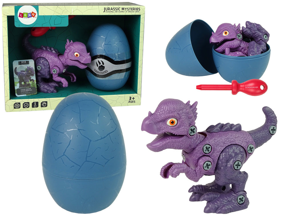 Dinossauro stygimoloch com ovo DIY aparafusadora roxo