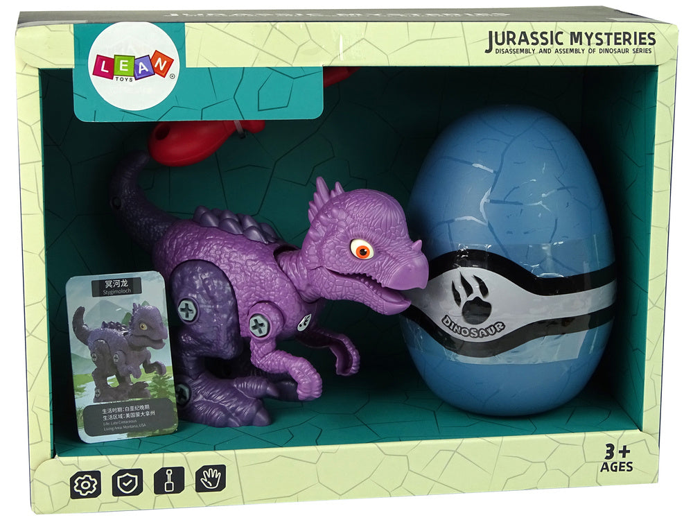 Dinossauro stygimoloch com ovo DIY aparafusadora roxo