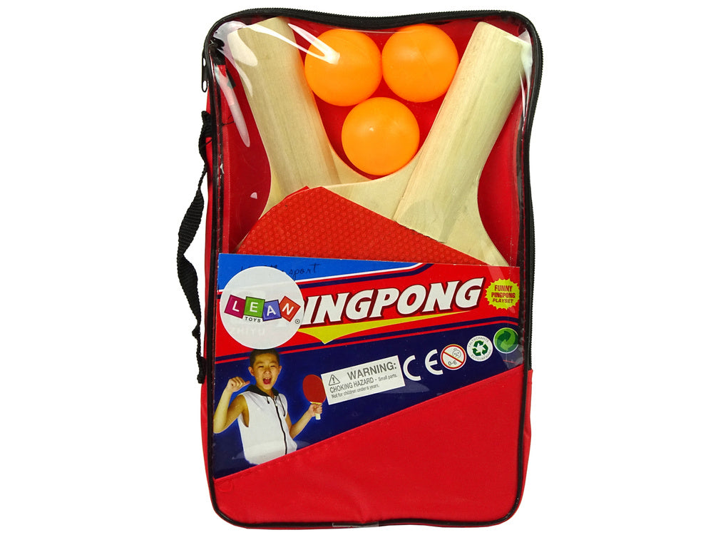 Raquetes de pingue-pongue em madeira com 3 bolas e capa