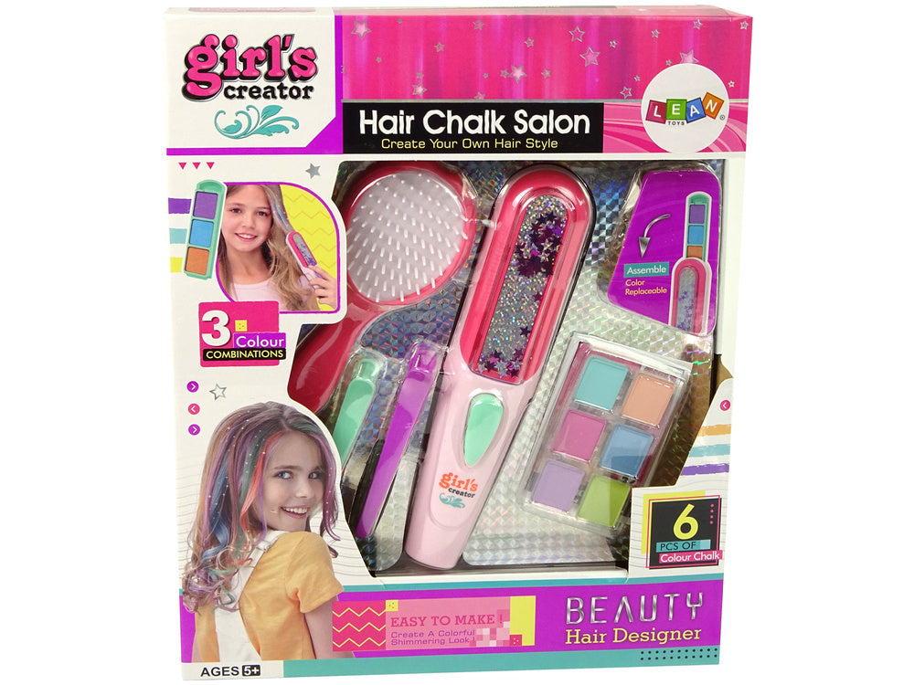 Kit cabelo prancha extensões 6 cores