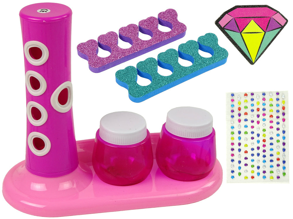 Conjunto unhas dispensador glitter verniz autocolantes