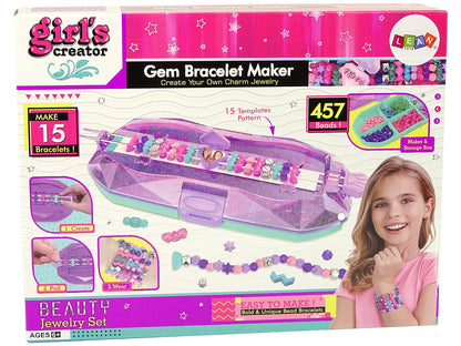 Kit pulseiras contas coloridas caixa criativa