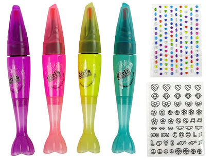 Conjunto unhas verniz canetas autocolantes