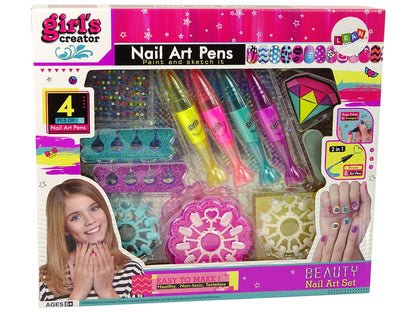 Conjunto unhas verniz canetas autocolantes