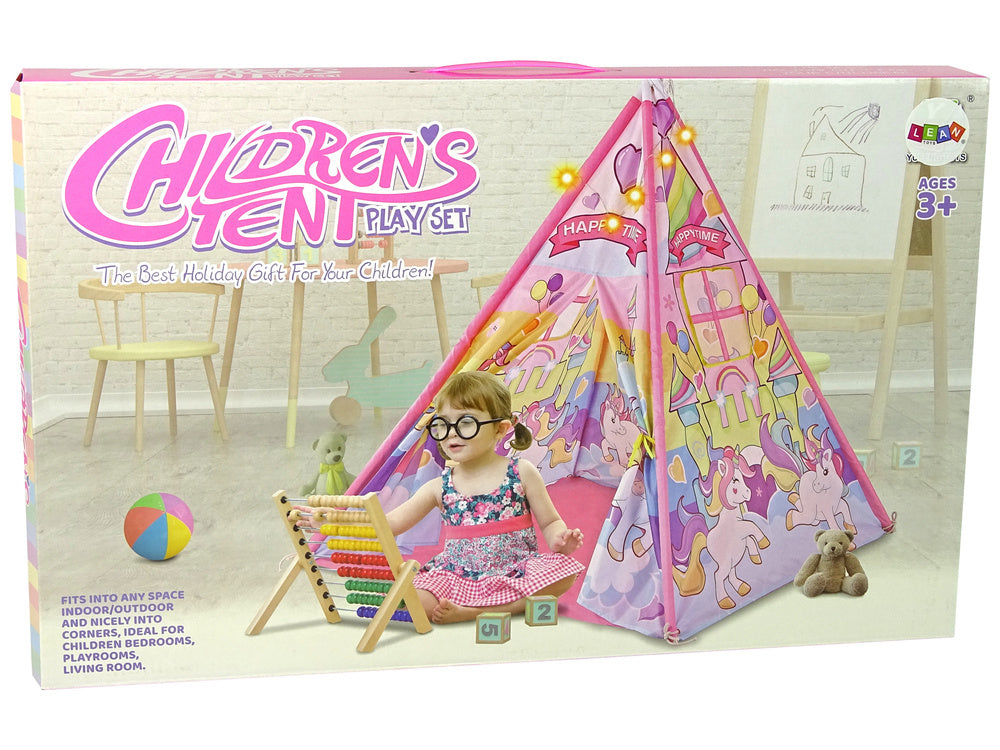 Tenda infantil unicórnio rosa luz