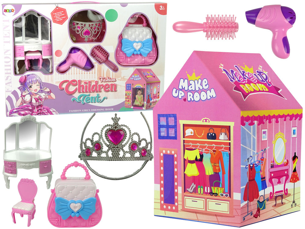 Tenda princesa salão beleza rosa acessórios