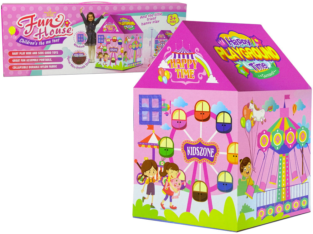 Tenda infantil feira diversões rosa