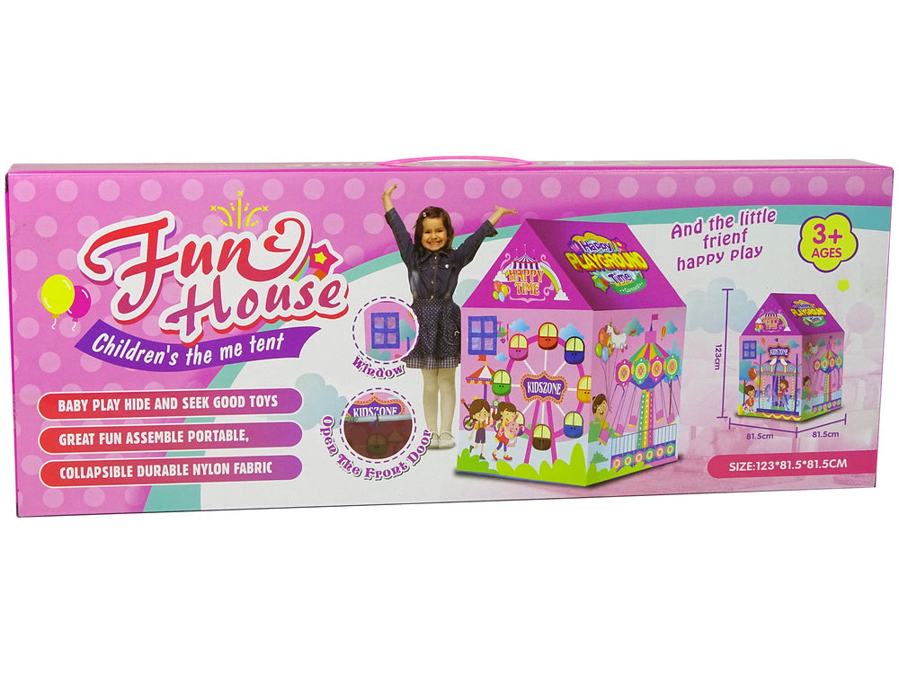 Tenda infantil feira diversões rosa