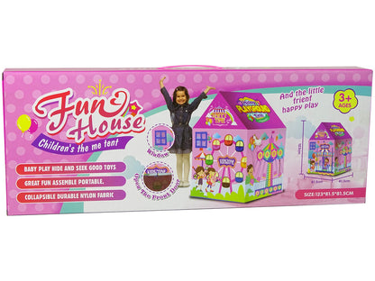 Tenda infantil feira diversões rosa
