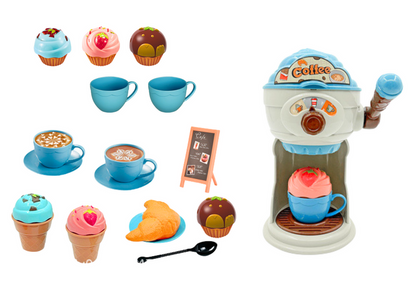 Máquina gelados com acessórios cupcakes muffins