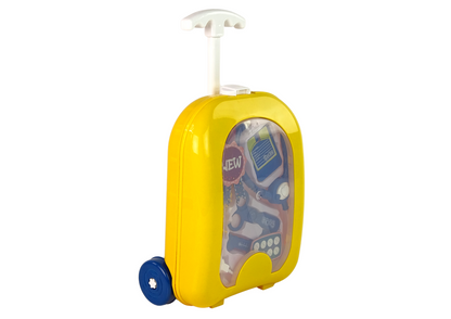Mala médico com estetoscópio tesoura amarela