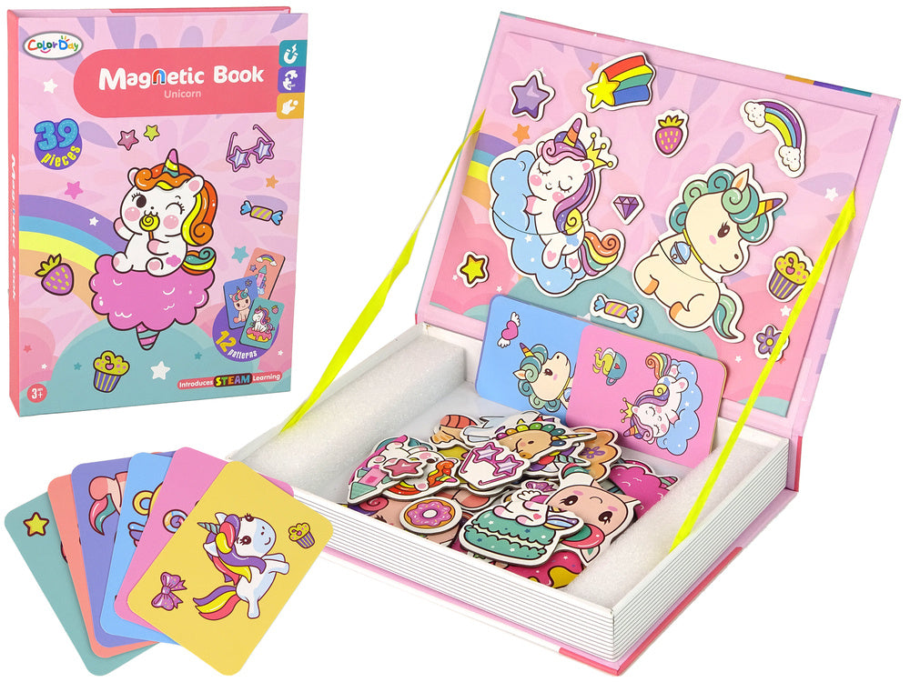 Livro puzzle magnético unicórnios