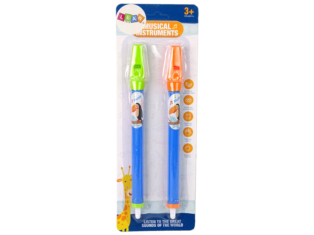 Flauta infantil animais azul 2 peças