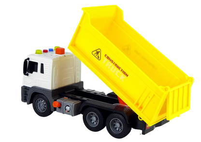 Camião basculante construção 1:16 amarelo com reboque