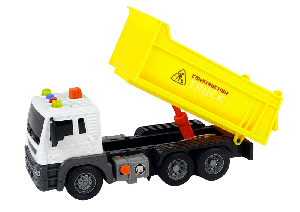 Camião basculante construção 1:16 amarelo com reboque