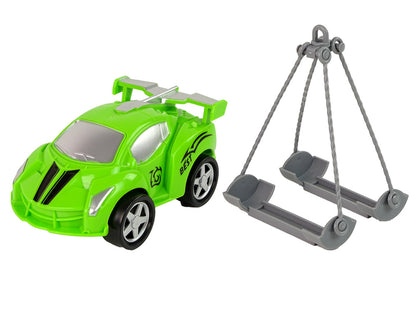 Reboque transporte carros 1:16 verde luz som