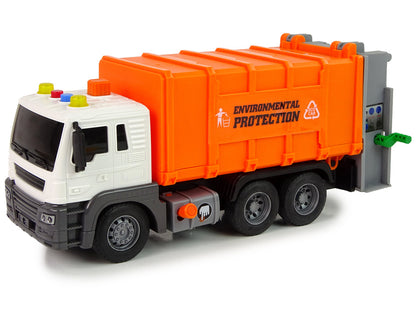 Camião lixo separação 1:16 laranja som fricção