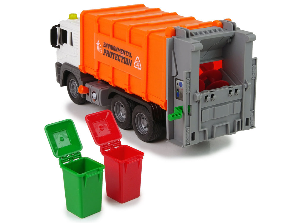 Camião lixo separação 1:16 laranja som fricção