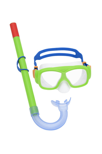 Conjunto mergulho máscara snorkel barbatanas verde Bestway 25019