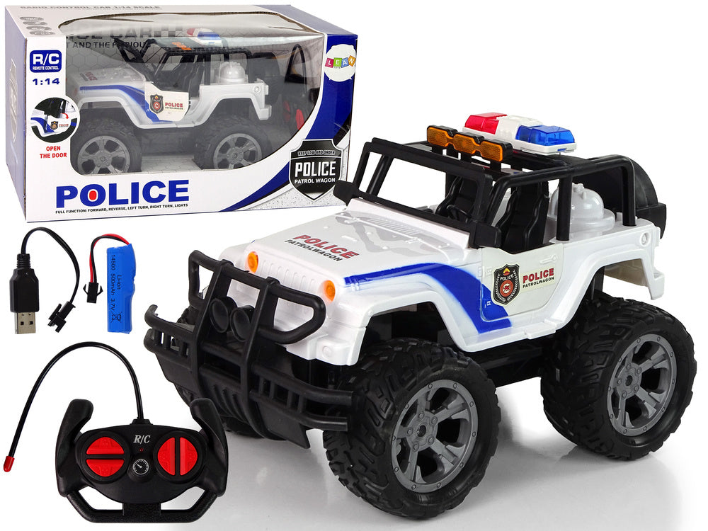 Carro telecomandado Jeep polícia portas abrir