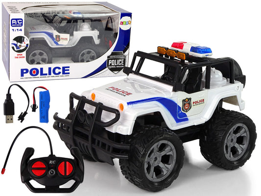 Carro telecomandado Jeep polícia portas abrir