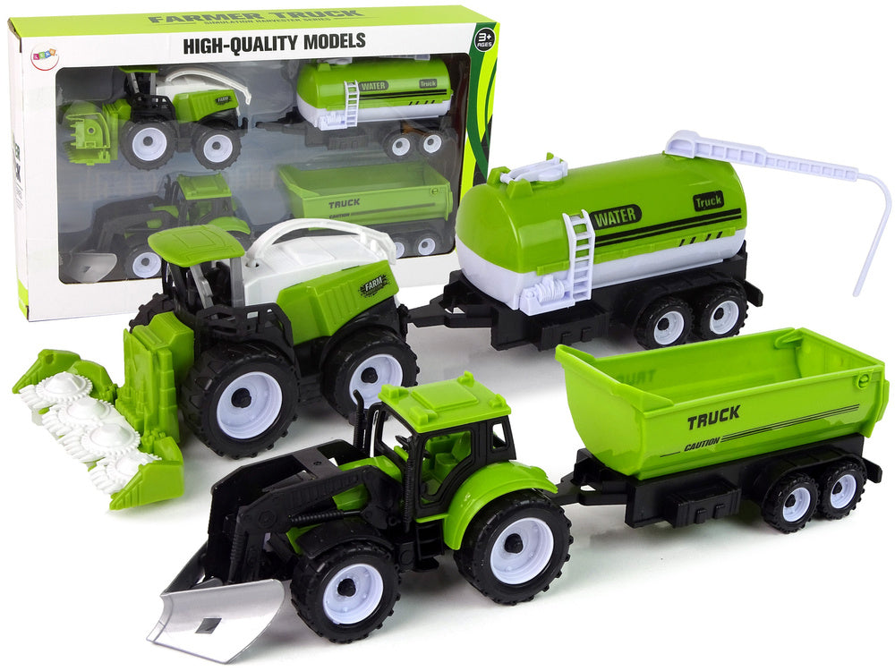 Conjunto agrícola trator ceifeira cisterna reboque