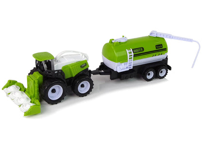 Conjunto agrícola trator ceifeira cisterna reboque
