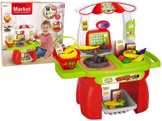 Supermercado brinquedo cesta balança produtos