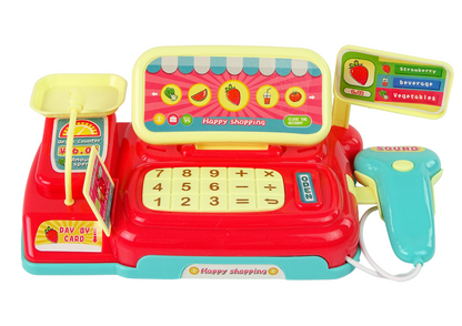 Carrinho de compras brinquedo com scanner