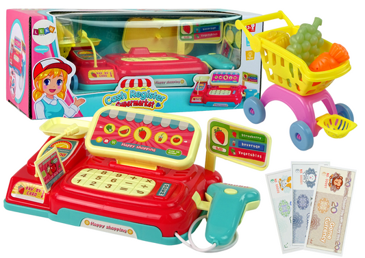 Carrinho de compras brinquedo com scanner