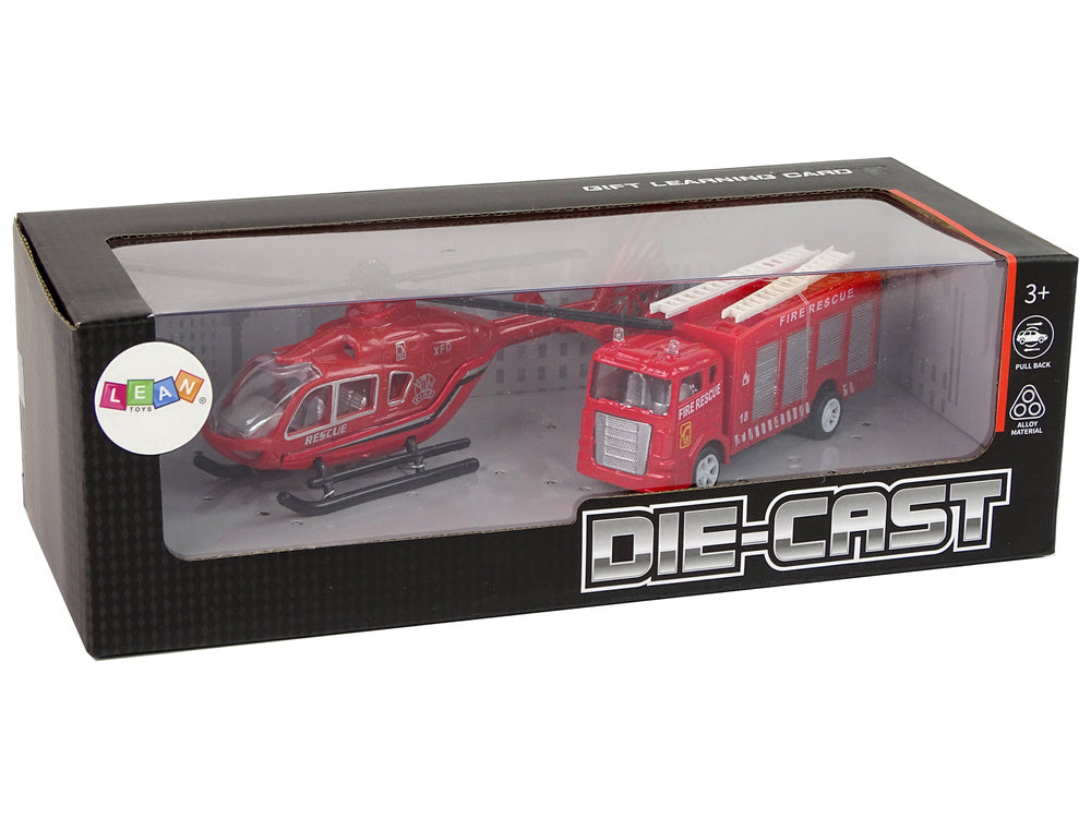 Helicóptero bombeiros fricção vermelho