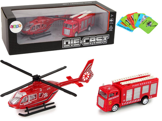 Helicóptero bombeiros fricção vermelho