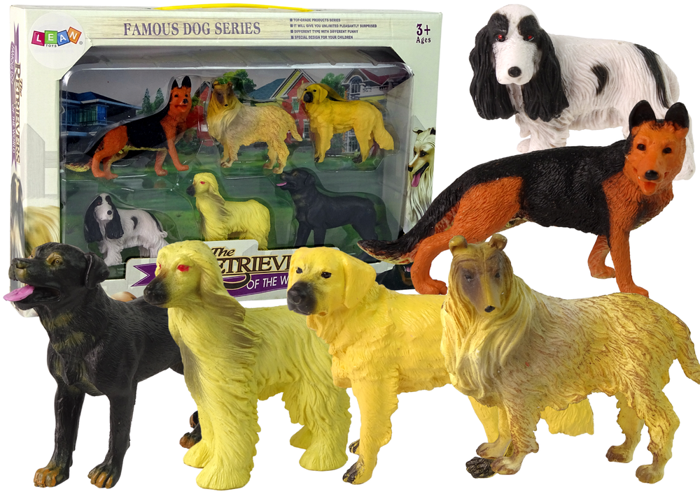 Cães raça pura 6 estatuetas de cães, coleção Animais do Mundo