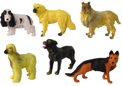 Cães raça pura 6 estatuetas de cães, coleção Animais do Mundo