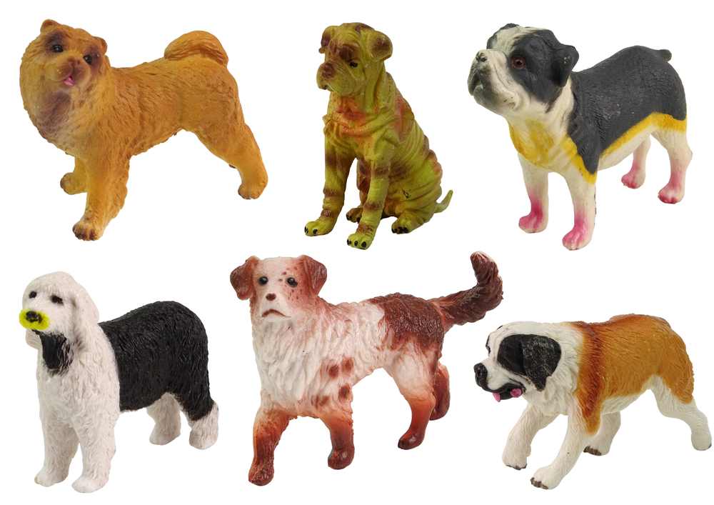 Cães várias raças 6 peças