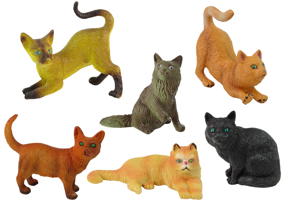 Gatos domésticos várias raças 6 peças