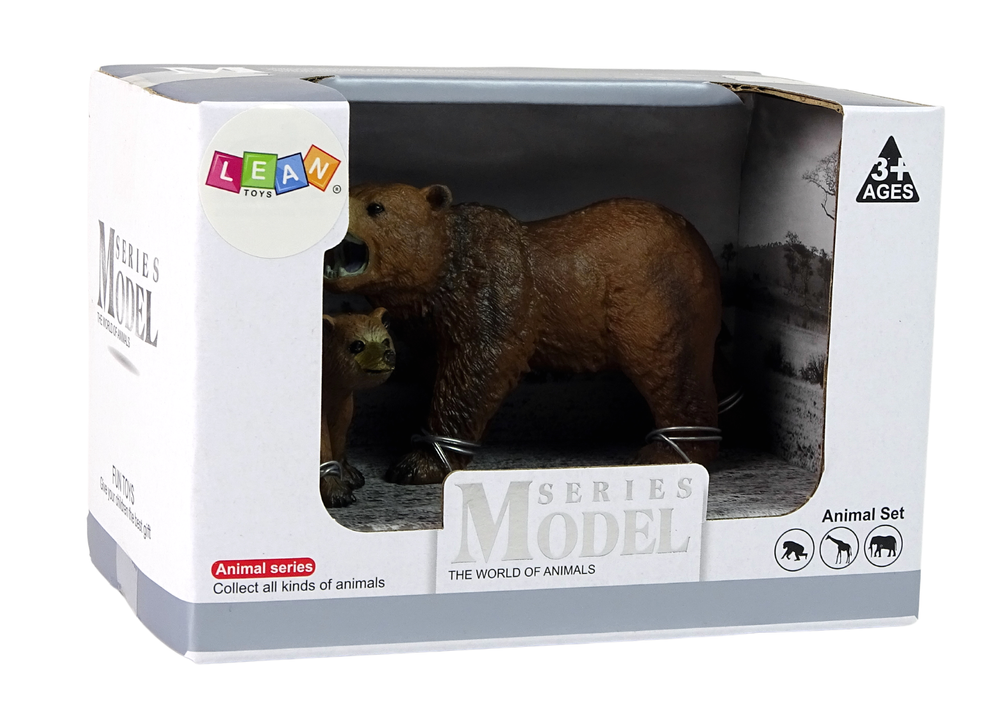 Urso grizzly com cria 2 peças