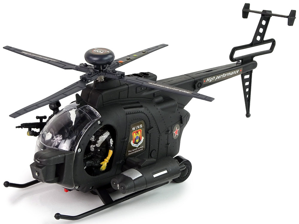 Helicóptero militar luz som