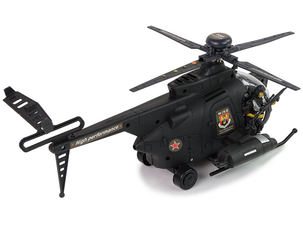 Helicóptero militar luz som