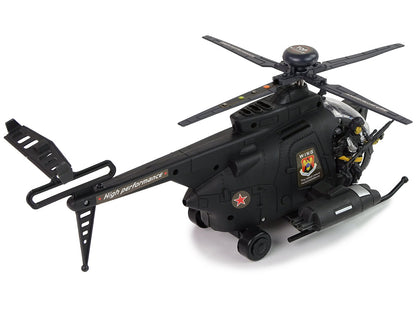 Helicóptero militar luz som