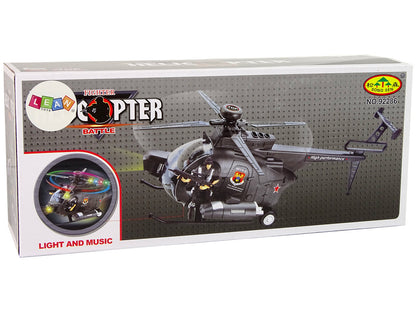 Helicóptero militar luz som