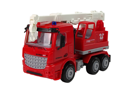 Conjunto bombeiros grua sinais trânsito