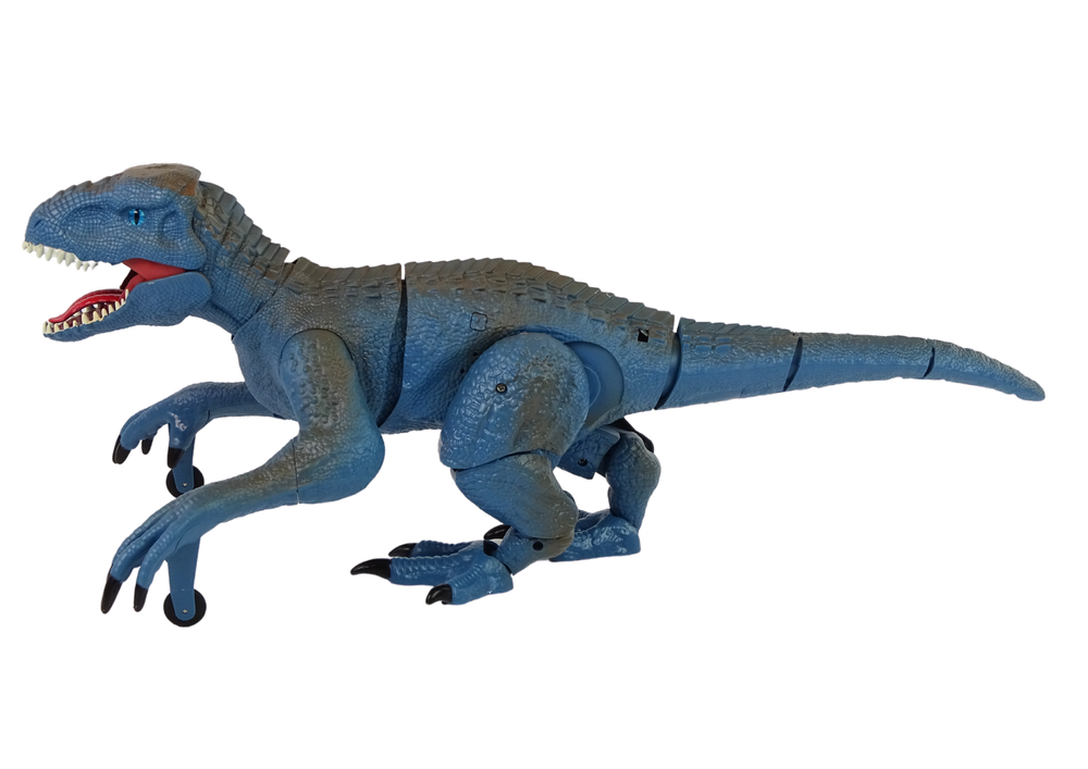 Dinossauro telecomandado velociraptor som azul