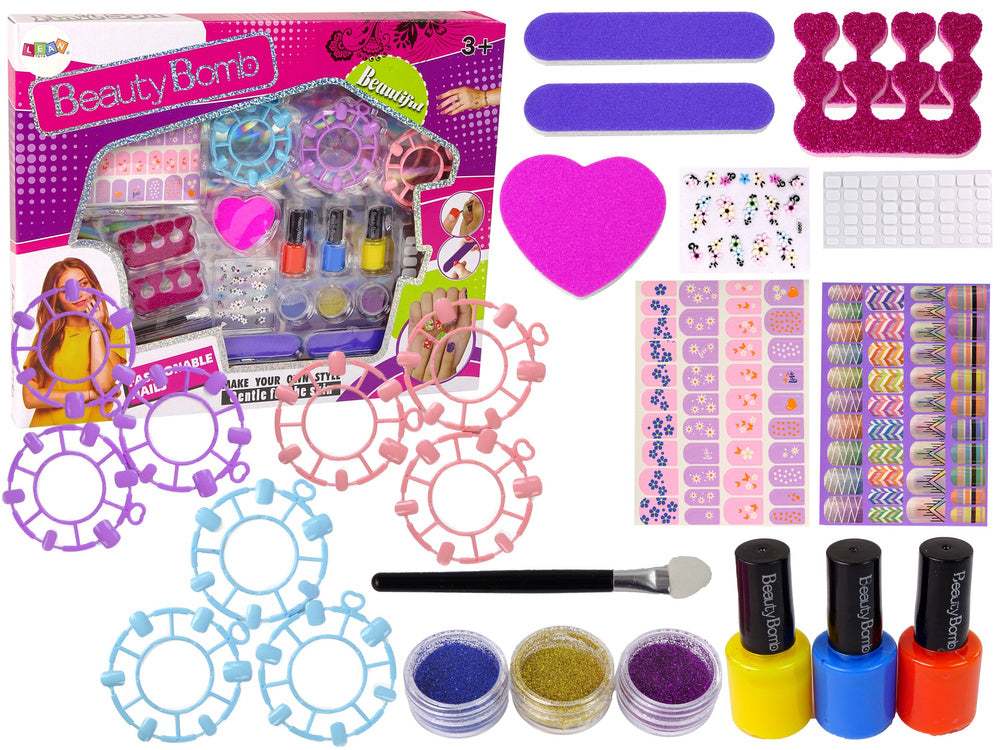 Conjunto unhas grande verniz autocolantes separadores