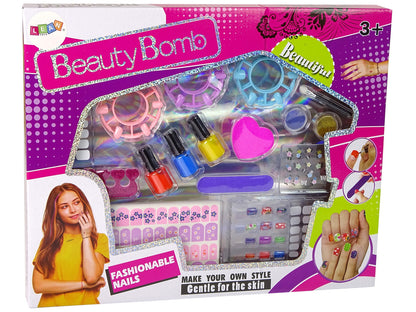 Conjunto unhas verniz autocolantes glitter