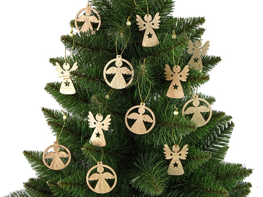 Pingentes de Natal em forma de anjos